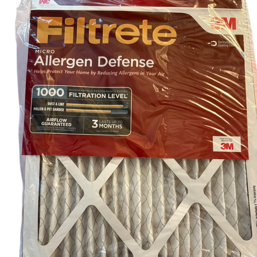 New 3M Air Filters for Furnace, Disposable, White, Set of 4 (4-Pack) 16x20x1